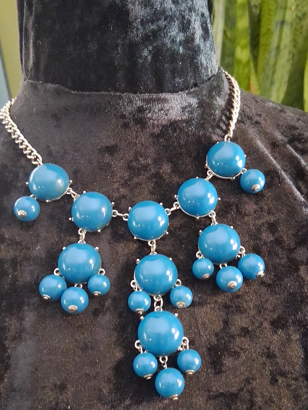 Bold Teal Statement Bib Necklace - Women Jewelry